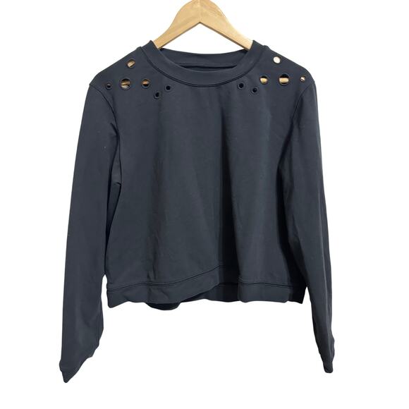 Lululemon women's space crew eyelet black size 4 - Picture 2 of 5